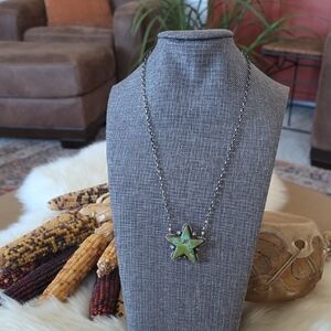 Fabulous NWOT Native American Navajo Kingman Star Necklace 💚🌟🤎🩶🎁